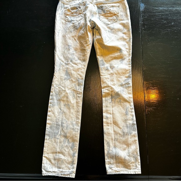 Abercrombie and Fitch Size 0 Size 25 Cream and Blue Skinny Denim Club Party - Picture 8 of 11